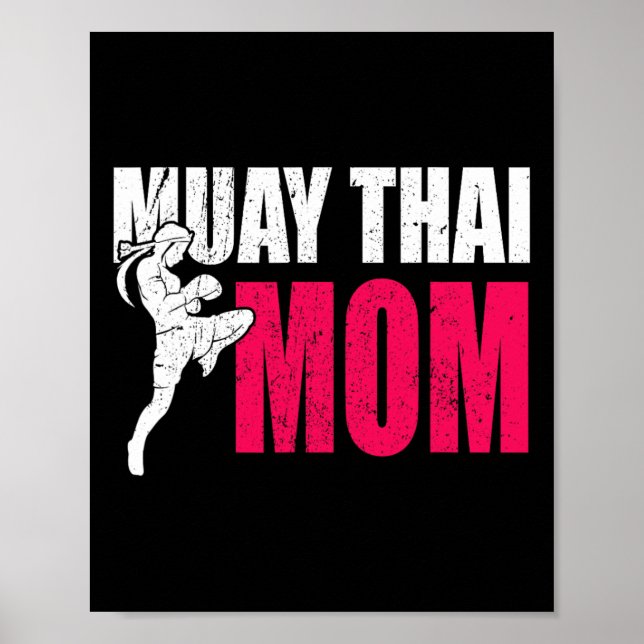 Poster Presente de Mãe de Muay Thai para Mulheres Boxe Ki (Frente)