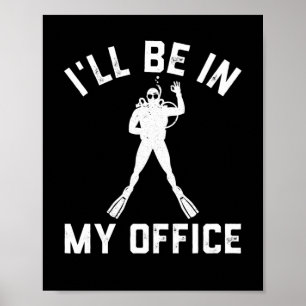 Poster Presente de mergulho Scuba para Homens Engraçado S