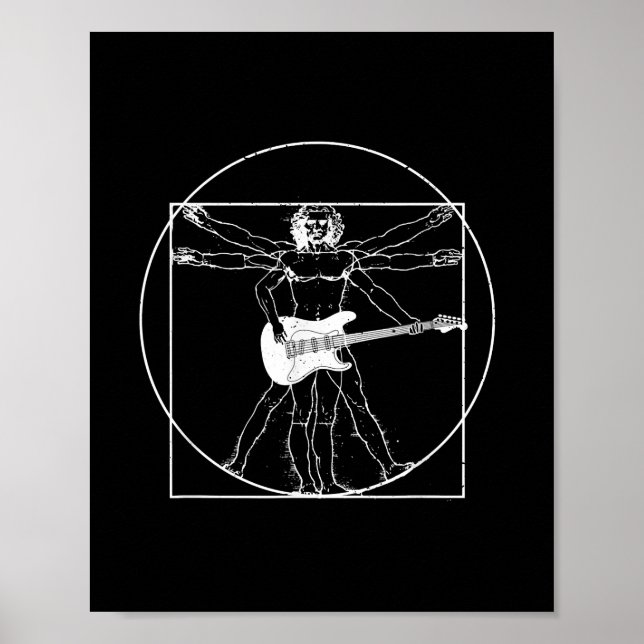 Poster Presente de músico de guitarra Da Vinci Drake (Frente)