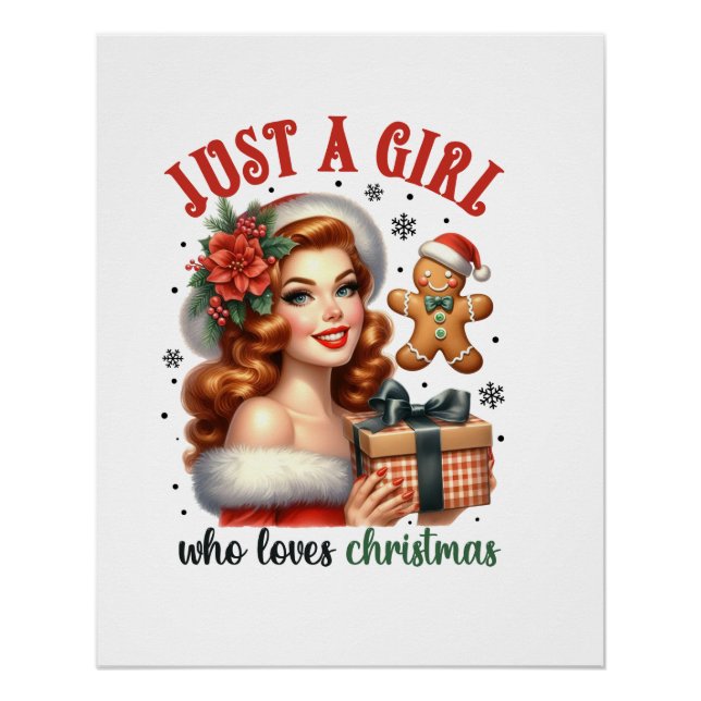 Pôster Presente de Natal Apenas Uma Menina Que Ama o Nata (Frente)