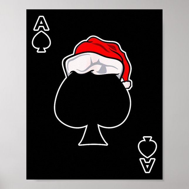 Poster Presente de Natal Ás de Espadas Baralho e  (Frente)