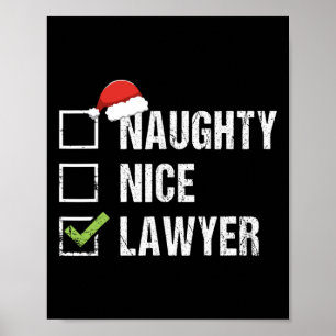 Poster Presente de Natal da Lei Santa Hat, advogado malva