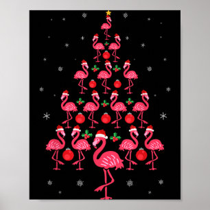Poster Presente de Natal engraçado Nk Flamingo Árvore Fes