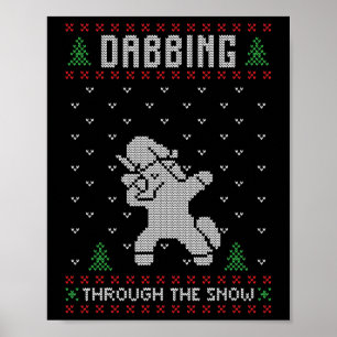 Poster Presente de Natal Feio do Xmas Unicórnio Dabbing 