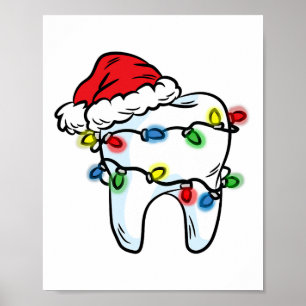 Poster Presente de Natal Luz Santa Dentista Higiene Denta