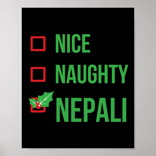 Poster Presente de Natal Nepali Funny Nepal Pajama (Frente)