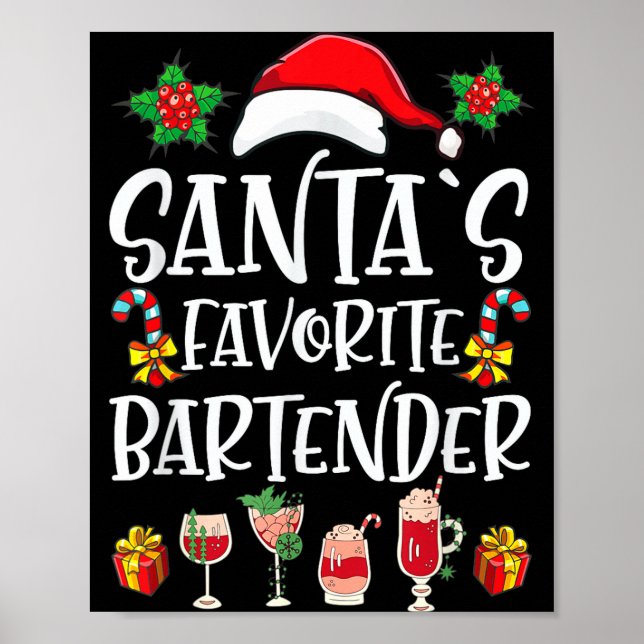 Poster Presente de Natal para Barman O Barman Favorito do (Frente)