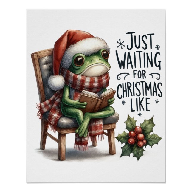 Pôster Presente De Natal Só Esperando Pelo Natal Como (Frente)