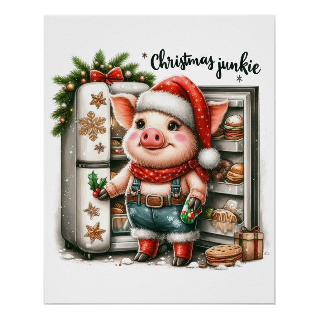 Pôster Presente de Natal Viciado em Natal (Frente)