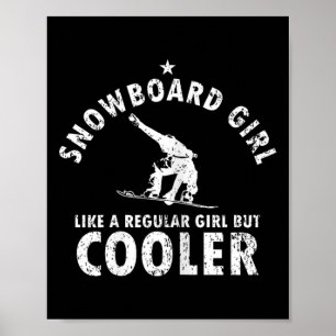 Poster Presente De Neve Para Garota Snowboarder Winterspo