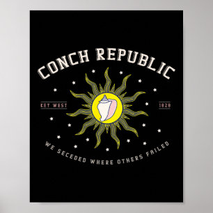 Poster Presente de Pesca Scuby República Conch Key West F