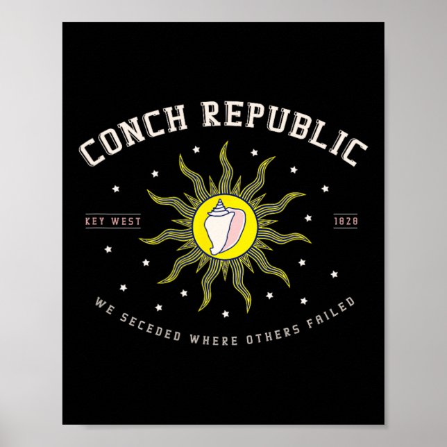 Poster Presente de Pesca Scuby República Conch Key West F (Frente)