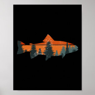 Poster Presente de Pescador de Truta ao Ar Livre Natureza