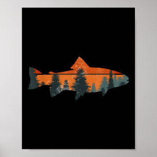 Poster Presente de Pescador de Truta ao Ar Livre Natureza