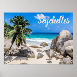 Poster Presente de praia Mahe Seychelles Carana