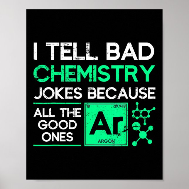 Poster Presente de Química engraçado para professor de Ci (Frente)