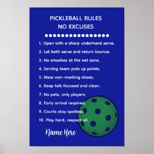 Poster Presente de Regras Personalizadas de Pickleball Se