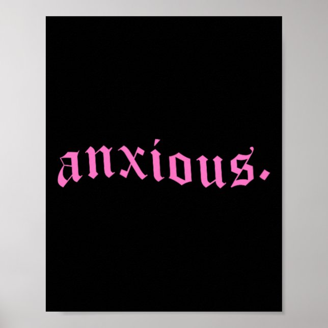 Poster Presente de Saúde Mental Rosa Pastel Gótico Ansios (Frente)
