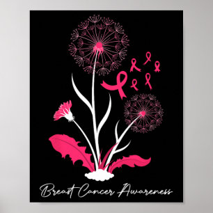 Poster Presente de Suporte de Fita Rosa de Consciência do