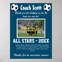 Presente de treinador de futebol com foto em equip