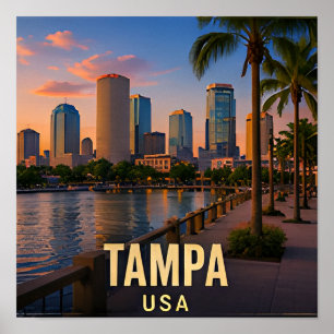 Poster Presente de Viagem à Beira-Mar de Tampa Flórida