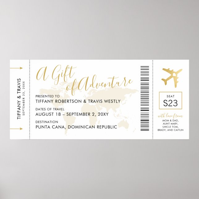 Poster Presente de Viagem do Bilhete de Passagem de Embar (Frente)