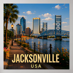 Poster Presente de viagem Jacksonville Florida Riverfront
