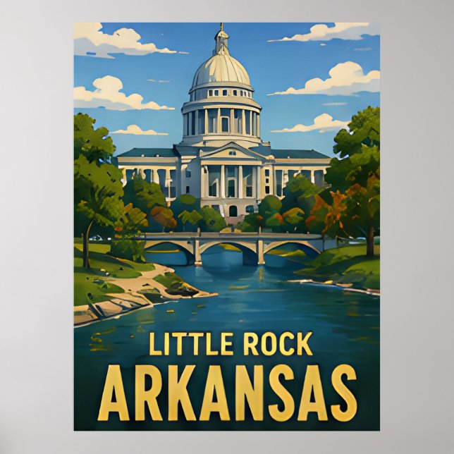 Poster Presente de Viagem Little Rock Arkansas (Frente)