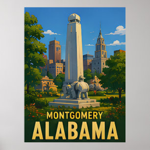 Poster Presente de Viagem Montgomery Alabama