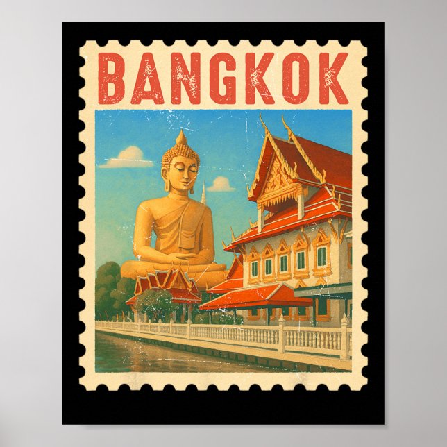 Poster Presente de viagem Ngkok Tailândia Souvenir Buda T (Frente)