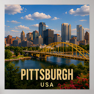 Poster Presente de viagem Ponte Pittsburgh Pensilvânia
