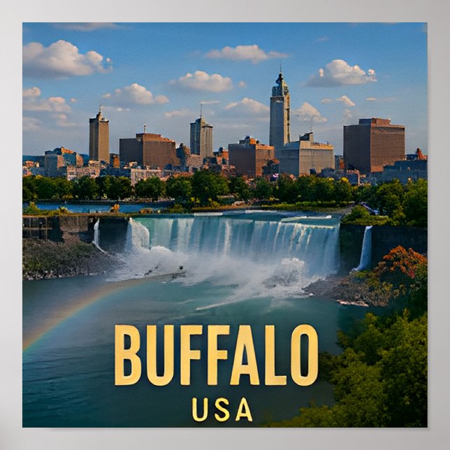 Poster Presente de Viagem Quedas da Orla de Buffalo Nova  (Frente)