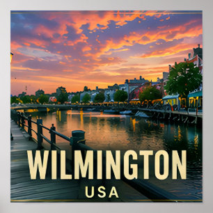 Poster Presente de Viagem Wilmington North Carolina River