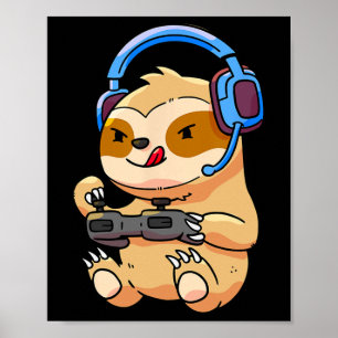 Poster Presente de videogame de preguiça de jogos