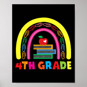 Poster Presente de Volta às Aulas com Maçã Arco-íris para