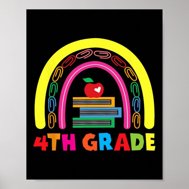 Poster Presente de Volta às Aulas com Maçã Arco-íris para (Frente)