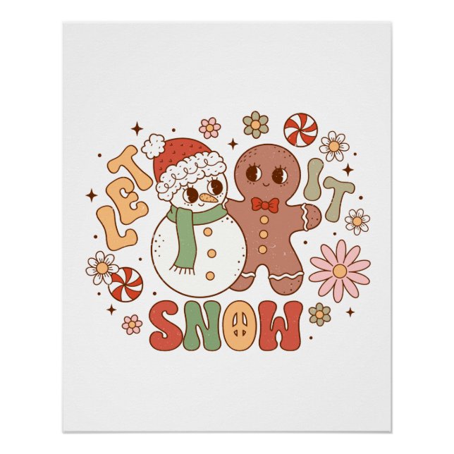 Pôster Presente de Xmas que deixe nevar (Frente)