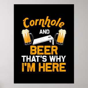Poster Presente Divertido de Cornhole para Homens Jogador