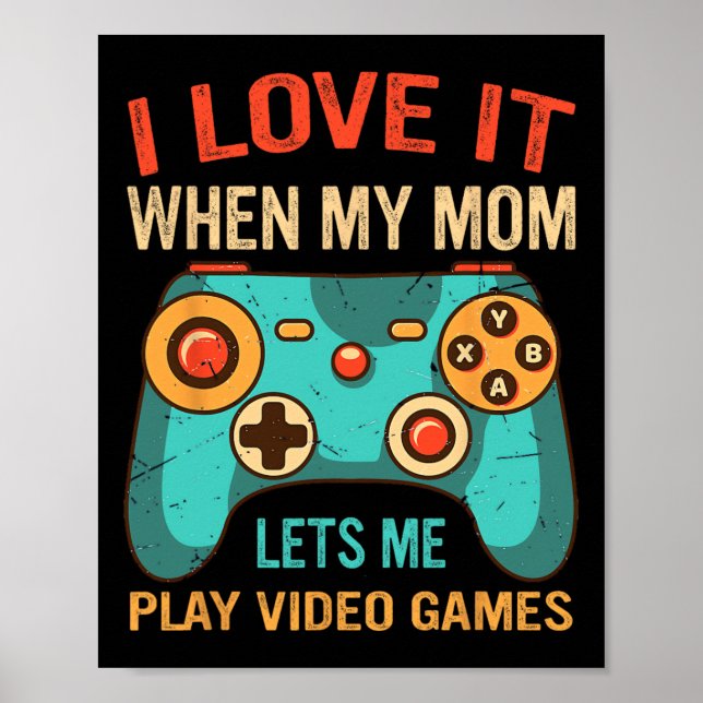 Poster Presente Divertido de Jogo para Rapazes Console Pr (Frente)
