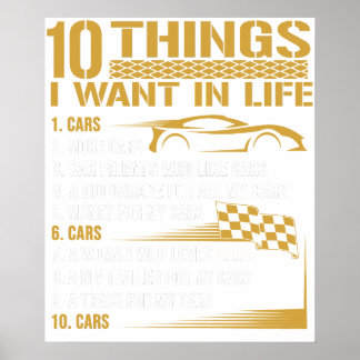 Poster Presente Divertido para Amante de Carros - Dez Coi