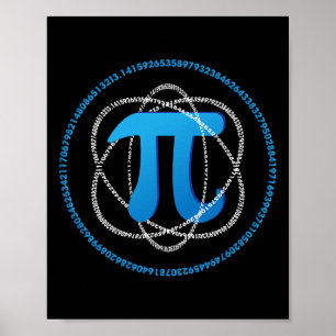 Poster Presente do Atom Pi Day Math Science