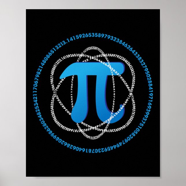 Poster Presente do Atom Pi Day Math Science (Frente)