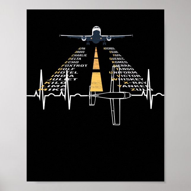 Poster Presente do avião-piloto afeto fonético (Frente)