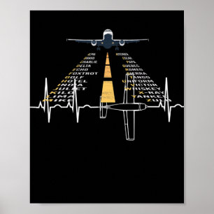 Poster Presente do avião-piloto fonético para aviões-p