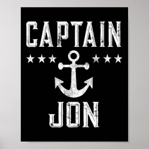 Poster Presente Do Barco Capitão Jon Para Os Bordo