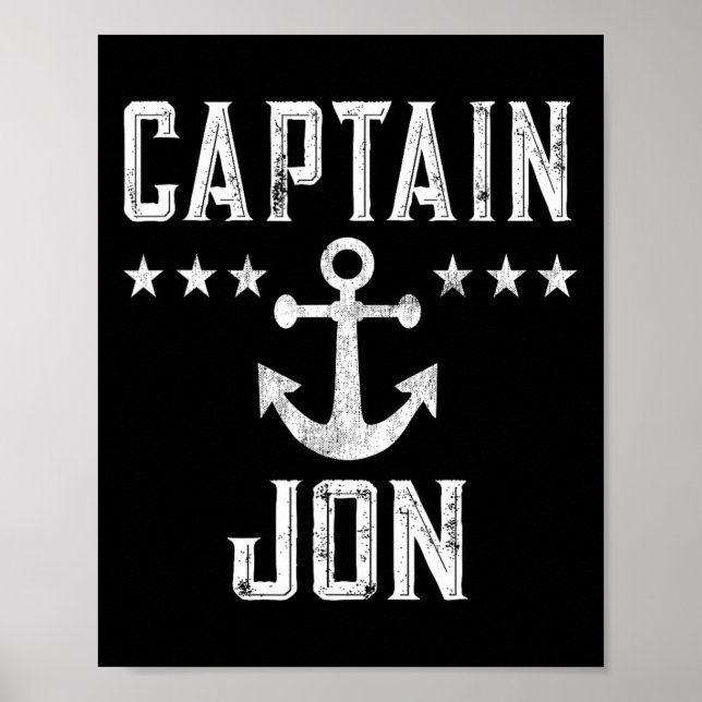 Poster Presente Do Barco Capitão Jon Para Os Bordo (Frente)