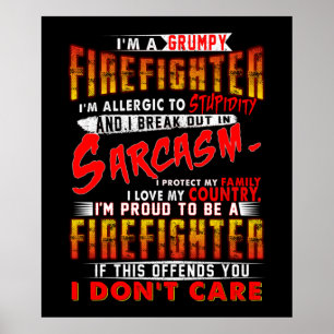Poster Presente do Bombeiro Sou um Bombeiro Assustador