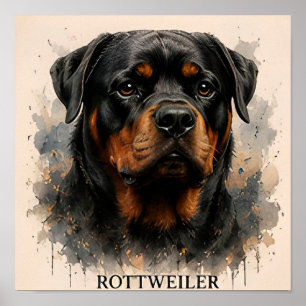 Poster Presente do Cão Guardião Rottweiler