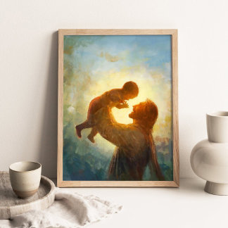 Poster Presente do Céu, Pintura do Menino Cristo, Arte Cr
