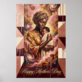 Poster Presente do Dia das Mães — Arte Celestial de Mãe e